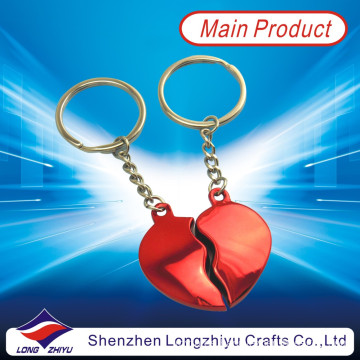 Metal Commemorative Red Heart Keychain Lovers Promotion Keychain (LZY800025)